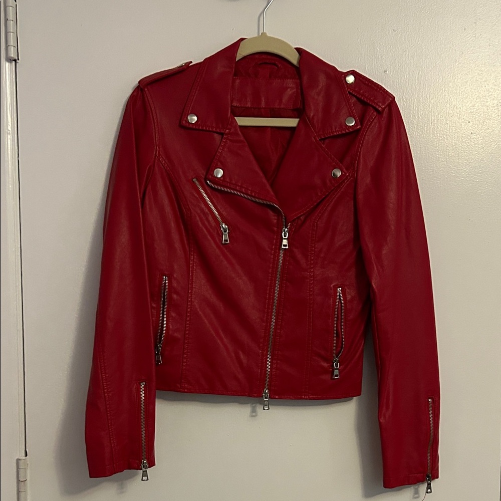 Women's Red Leather Jacket
